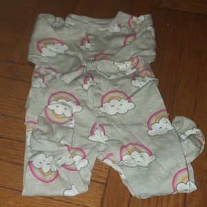 One piece on trend, rainbow footie.